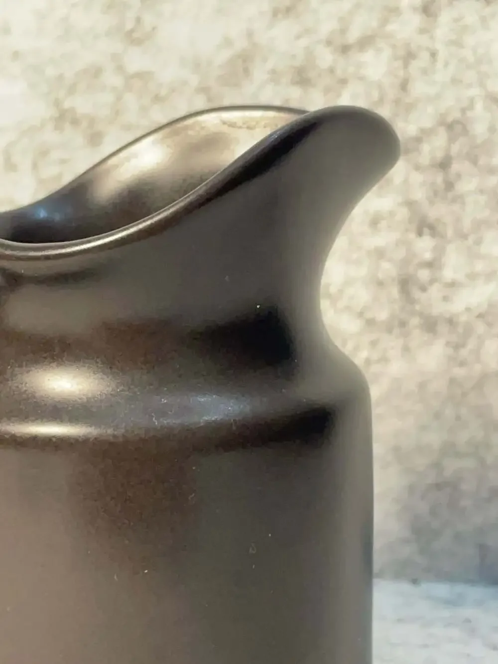 Vintage Pfaltzgraff Midnight Sun Black Matte Stoneware Creamer Pitcher